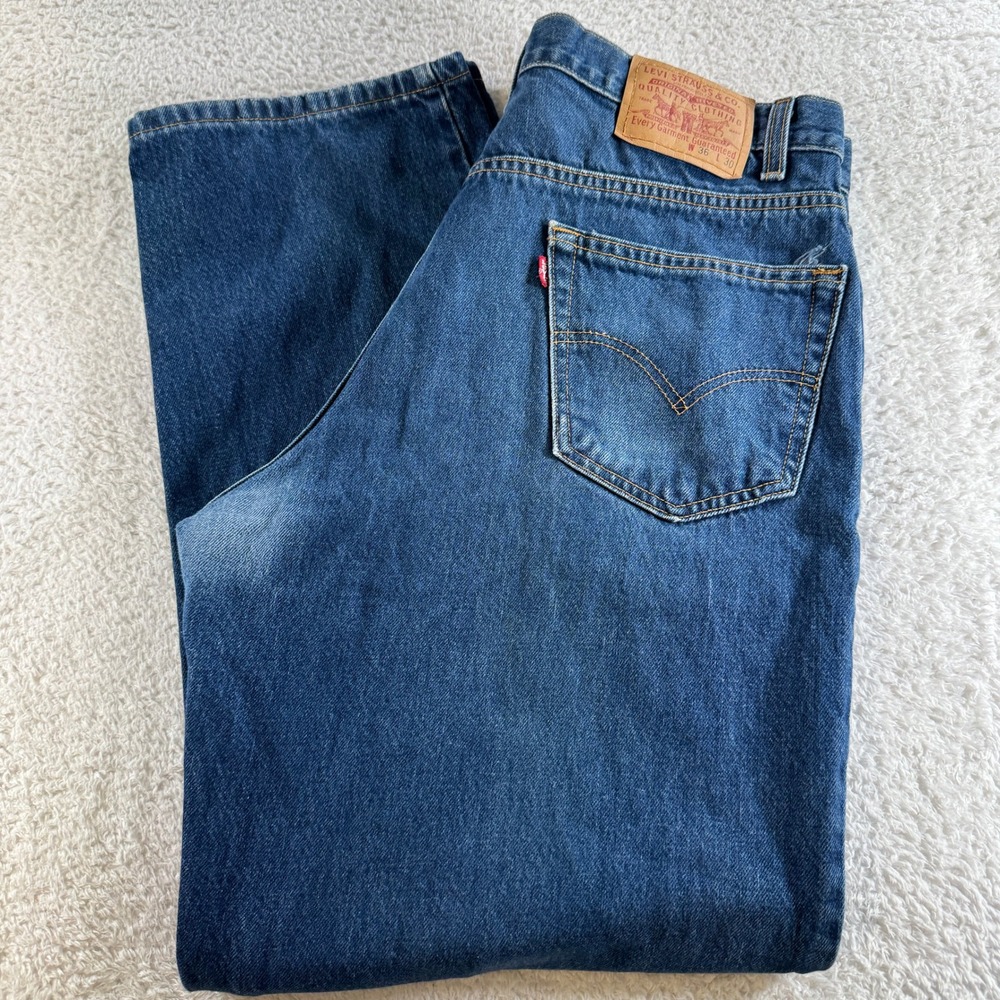 Levi's 550 Relaxed Fit Jeans Mens 36x30 Blue Denim Excellent Tapered Leg